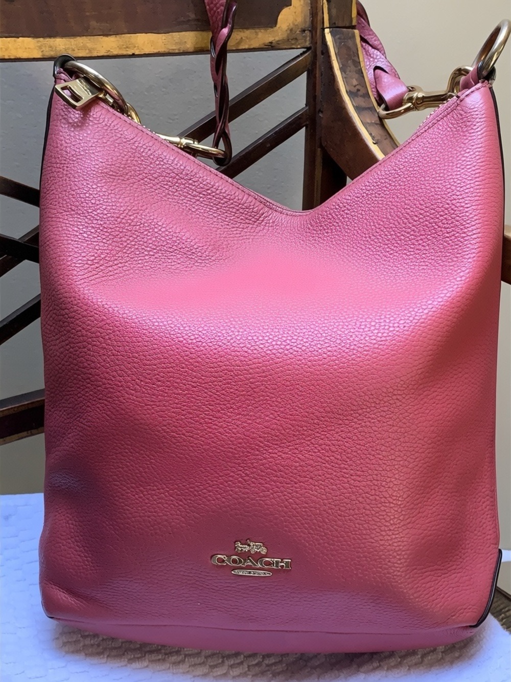 Coach Abby Pebbled Leather duffel 31507 pink shoulder bag